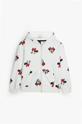 Minnie Mouse Print 100% Cotton Terry Hoodie – Kids Zip-Up Hoodie